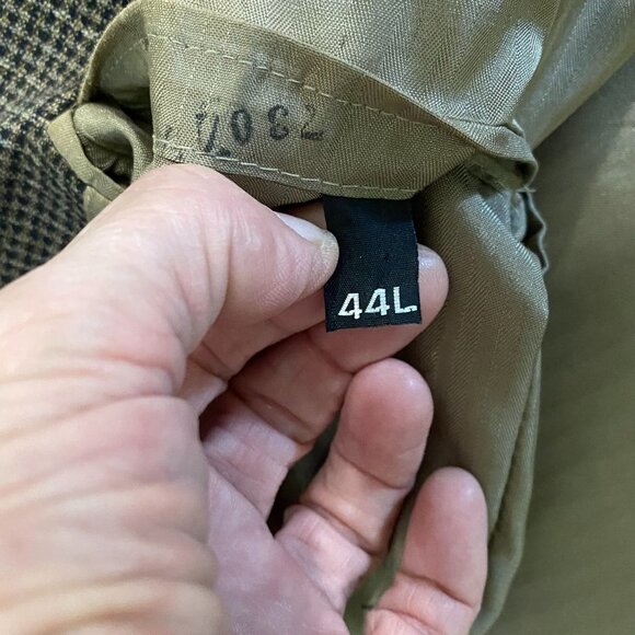 Haggar Mens Black Label Mens Blazer Jacket 44L Houndstooth Wool Blend Brown - Picture 4 of 14